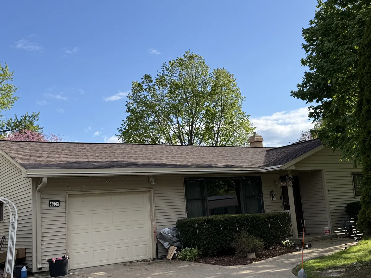 New shingle roof on a single story ranch home